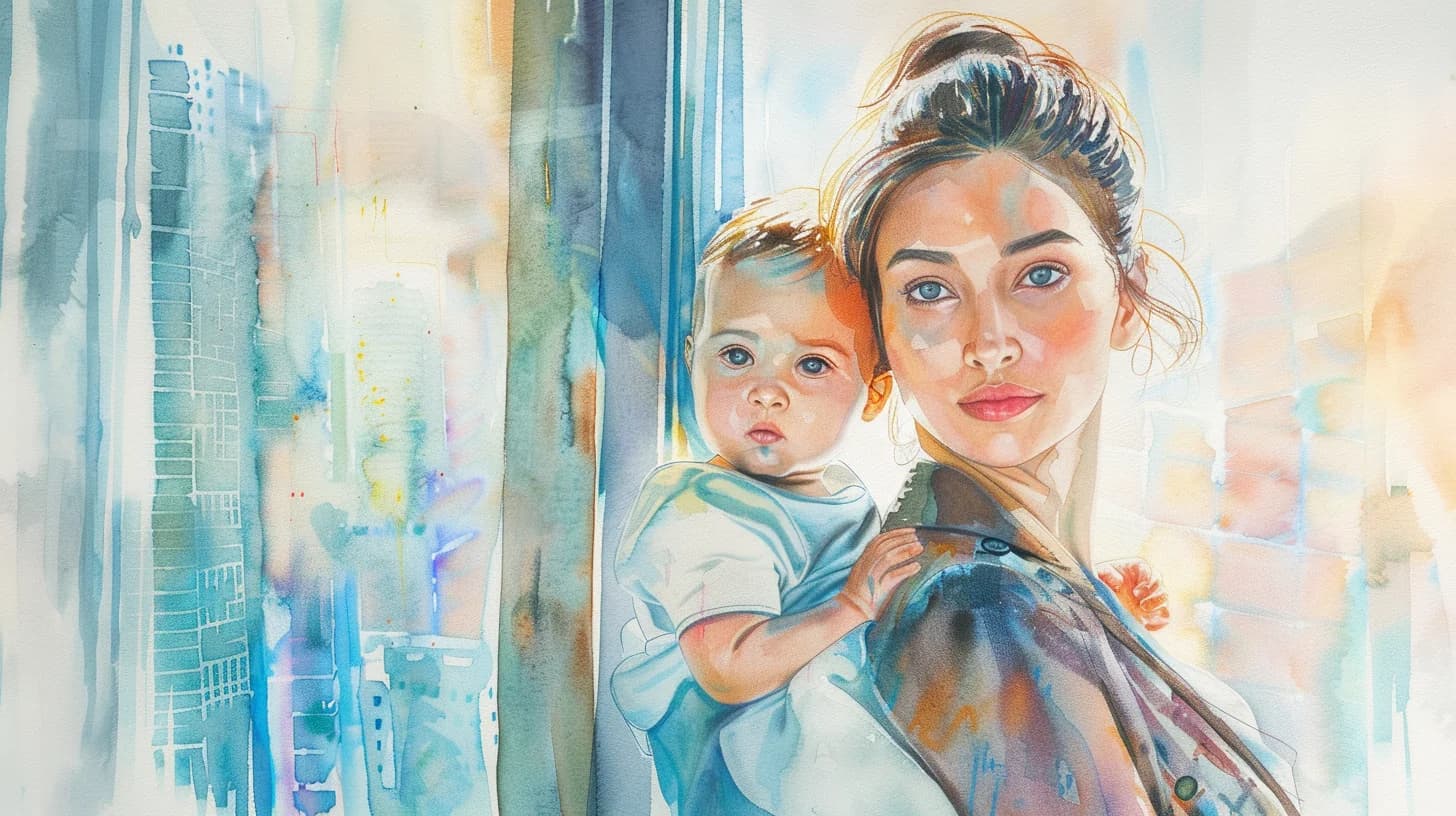 Strong military spouse with baby